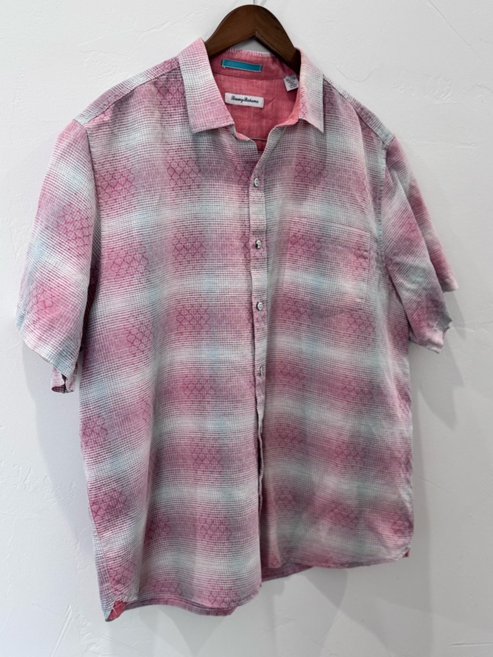 Tommy Bahama Ravenna Plaid Short Sleeve Button Down Linen Blend Men's Size XL - Picture 2 of 12